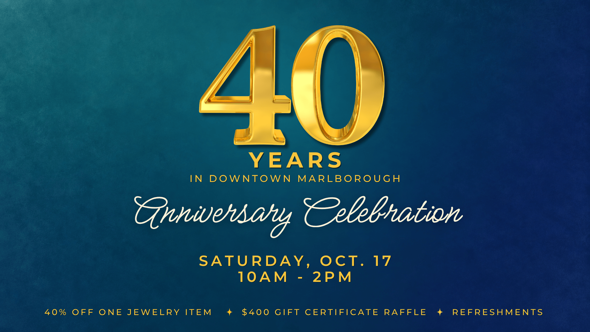 Joy-Den Jewelers 40th Anniversary Celebration in Marlborough, Massachusetts